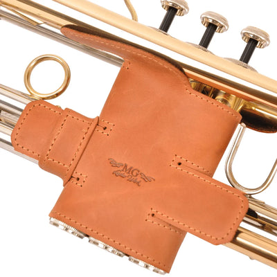 Protector de pistones XL de cuero italiano premium para trompeta